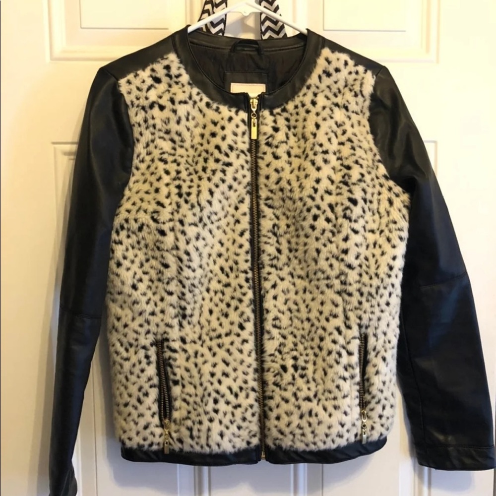 Girls faux leather and fur jacket 14-16